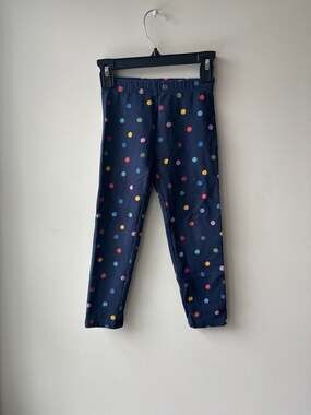 Primary Kids Navy Confetti Dot Cozy French Terry Leggings Size 5